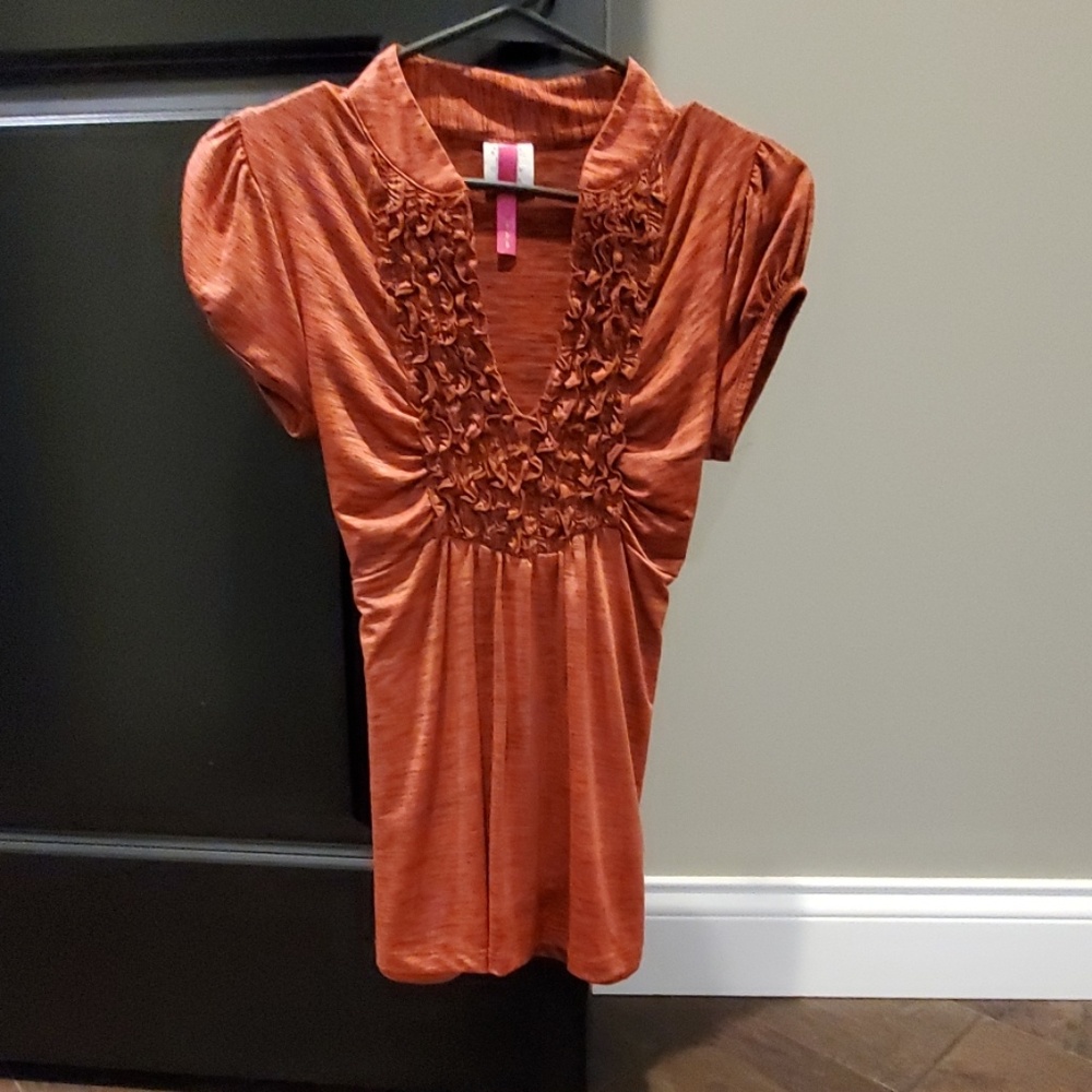 EUC. Burnt Orange Tie Back Top